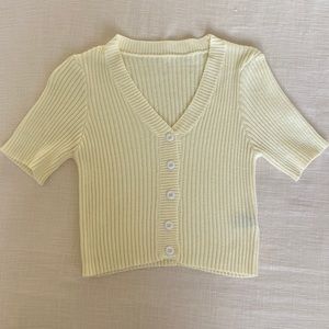 Knit crop top with buttons
